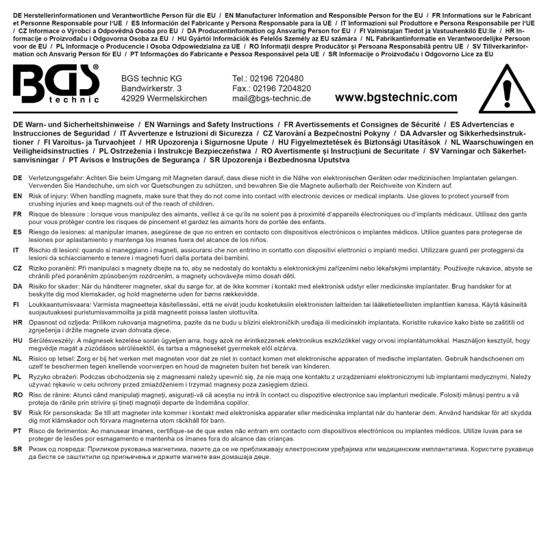Magnety pr. 9,5 mm Kraftmann BGS1079919 extra silné. Sada 6 dílů (BGS1079919)