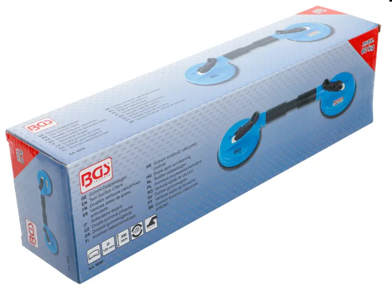 BGS 8000 Nosič skla - 2 výklopné přísavky s rychloupínáním. Až 60 kg (BGS108000)