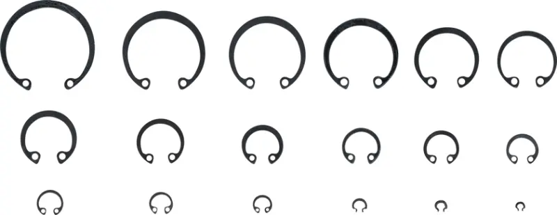 Pojistné vnitřní kroužky (seger) 3 ÷ 32 mm BGS108049 300 dílů v PVC kazetě (BGS108049)