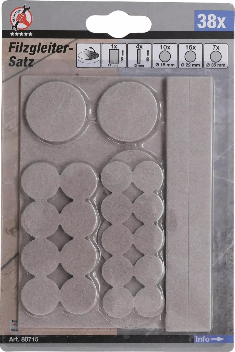 Filcové podložky Kraftmann pod nábytek BGS1080715, béžové (Sada 38 dílů) (BGS1080715)