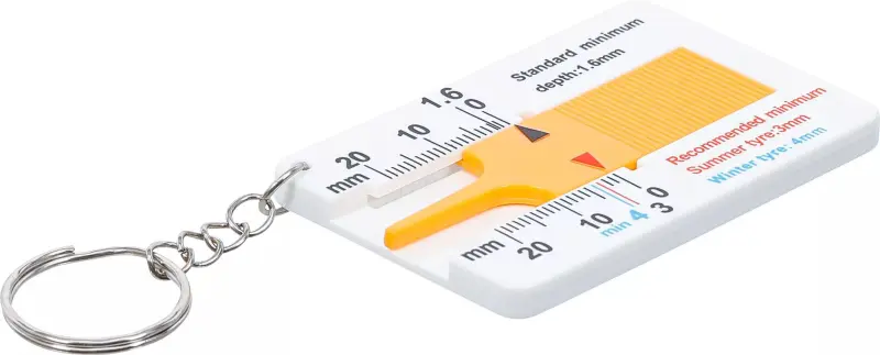 Hloubkoměr běhounu pneumatik Kraftmann 0 ÷ 20 mm s klíčenkou BGS1080726 (BGS1080726)